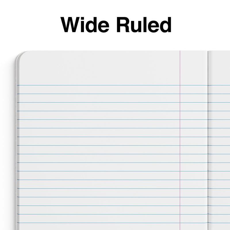 Staples Poly Composition Notebook, 7.5" x 9.75", Wide Ruled, 80 Sheets, Blue (ST55086)
