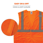 Ergodyne GloWear 8215BA High Visibility Sleeveless Safety Vest, ANSI Class R2, Orange, 4XL/5XL (21069)