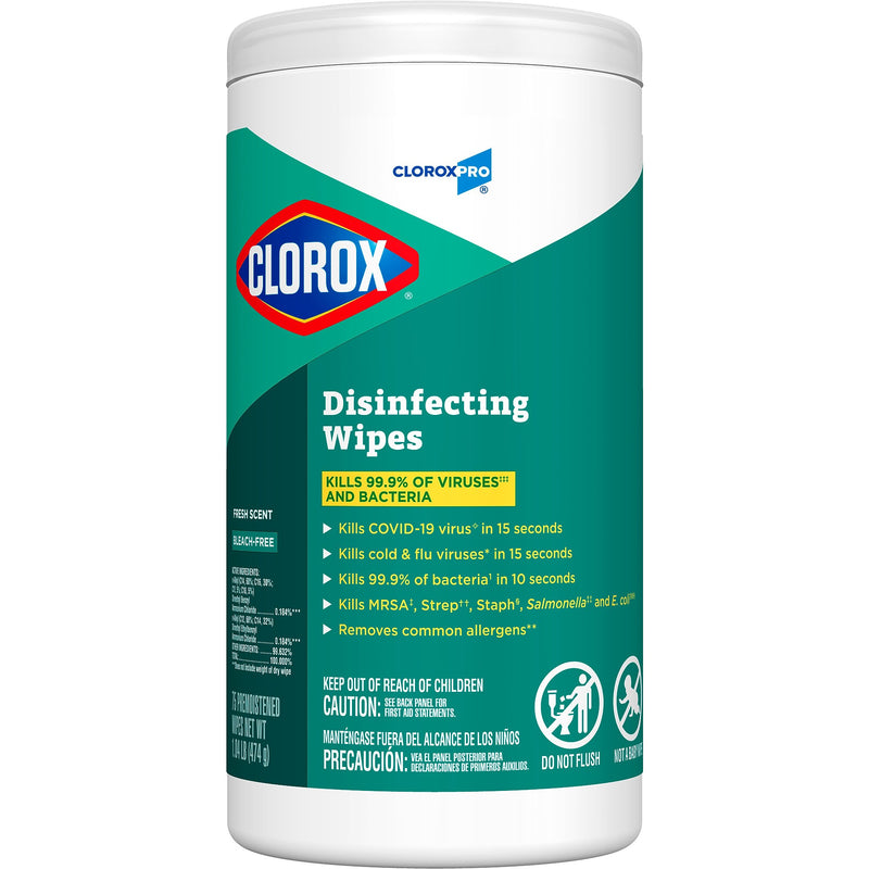 CloroxPro Disinfecting Wipes, Fresh Scent, 75 Count (15949)