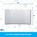 Flipside Corrugated Project Board, 14" x 40", White, 48/Carton (33314-48)
