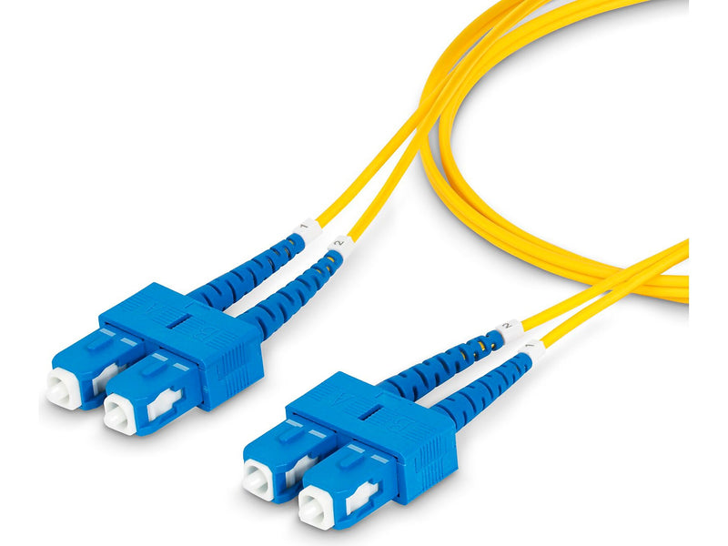 StarTech 3m (9.8ft) SC to SC (UPC) Duplex OS2 Single Mode Fiber Optic Cable, 9/125, Yellow (SMDOS2SCSC3M)