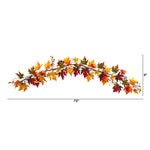 Nearly Natural 6' Autumn Maple Leaf and Berry Fall Garland (W1257)