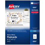 Avery Matte General Use Postcards, Matte White, 4.25" x 5.5", Inkjet, 200/Pack (08387)