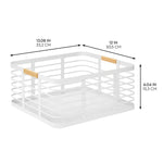 mDesign Steel Organizer, Matte White/Natural (25945)