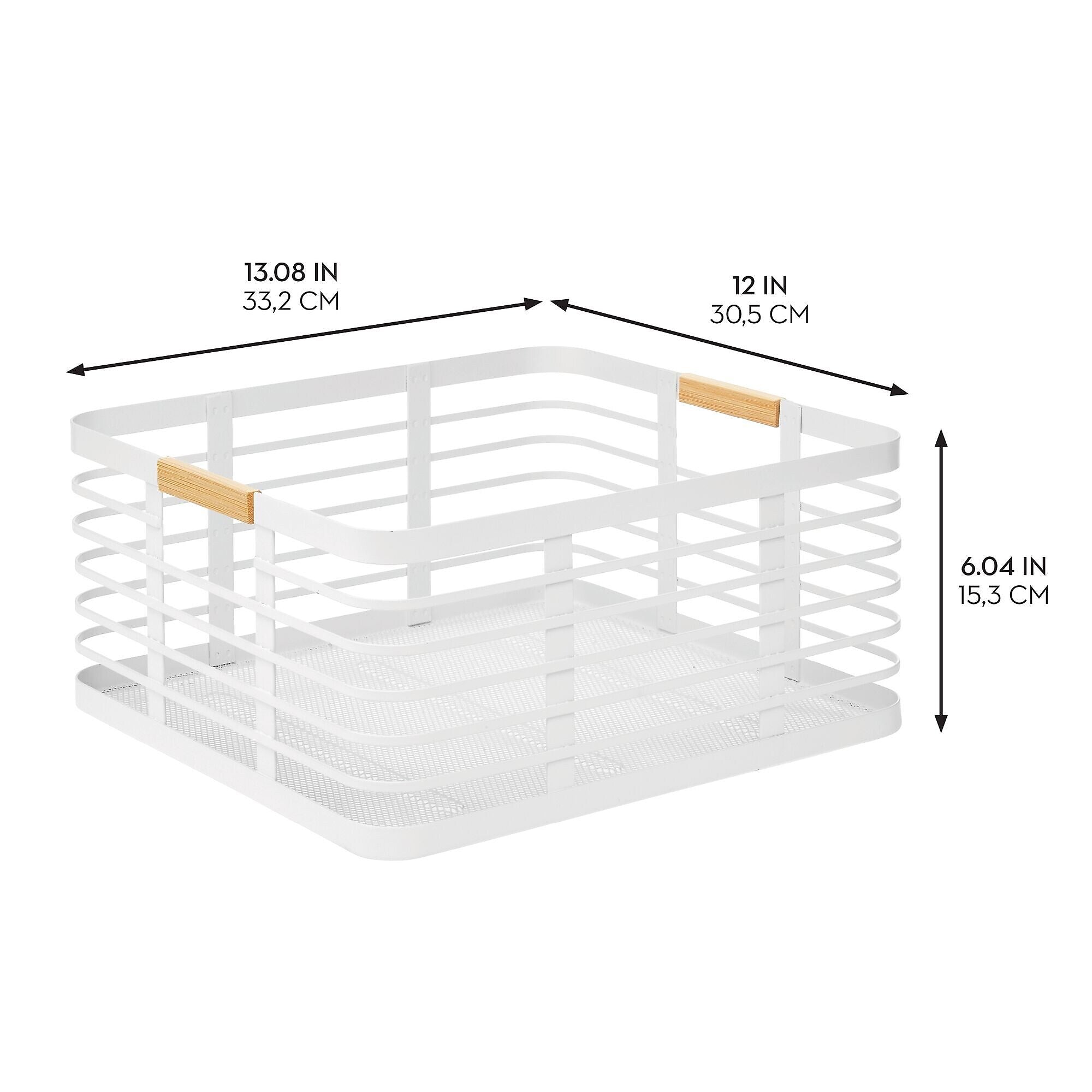 mDesign Steel Organizer, Matte White/Natural (25945)