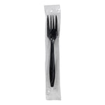 Dixie Individually Wrapped Plastic Fork, Heavy-Weight, Black, 1000/Carton (PTH53C)