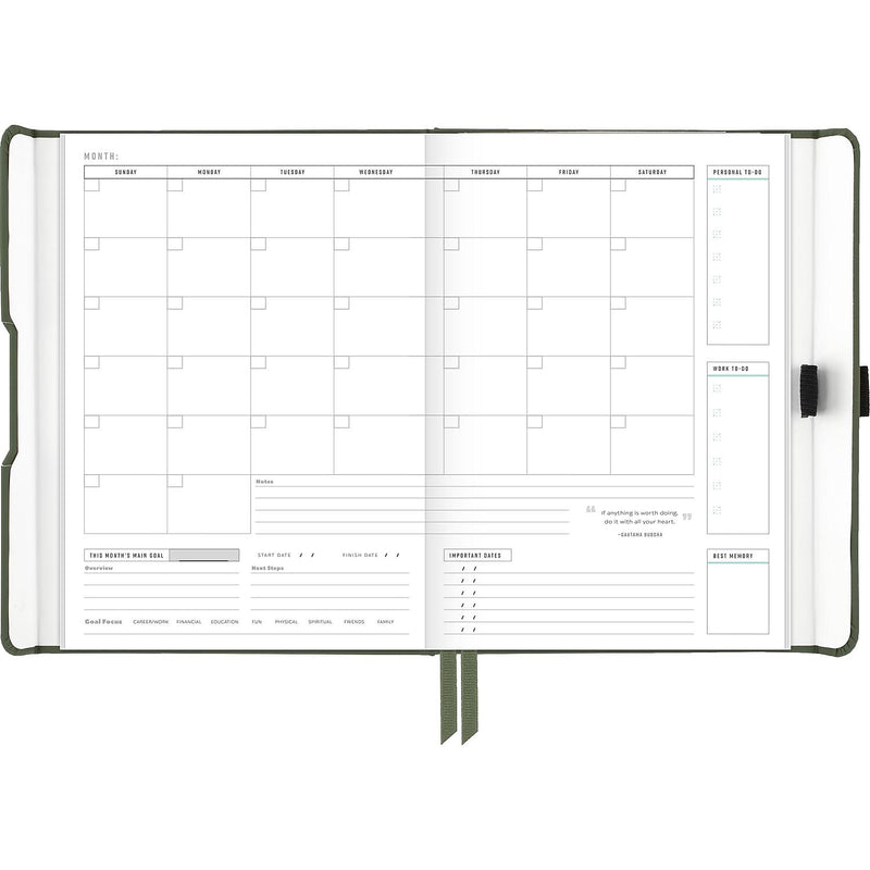 AT-A-GLANCE Foundation 6.75" x 8.5" Weekly & Monthly Planner, Plastic Cover, Green (AAGFD20060)