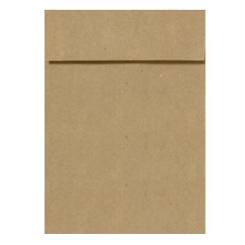LUX 7 1/4" x 5 1/4" 80lbs. Square Flap Vertical Envelopes W/Peel & Press, Grocery Bag Brown