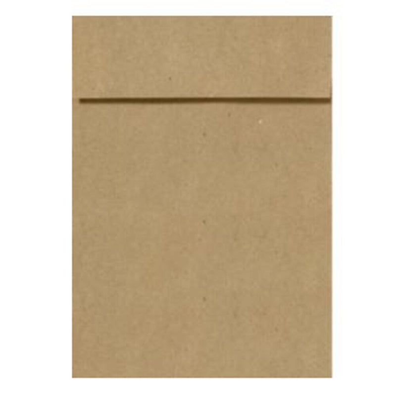 LUX 7 1/4" x 5 1/4" 80lbs. Square Flap Vertical Envelopes W/Peel & Press, Grocery Bag Brown