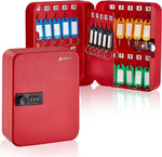 AdirOffice 30-Key Cabinet with Combination Lock and Key Tags, Red (682-30-RED-689-PKG)