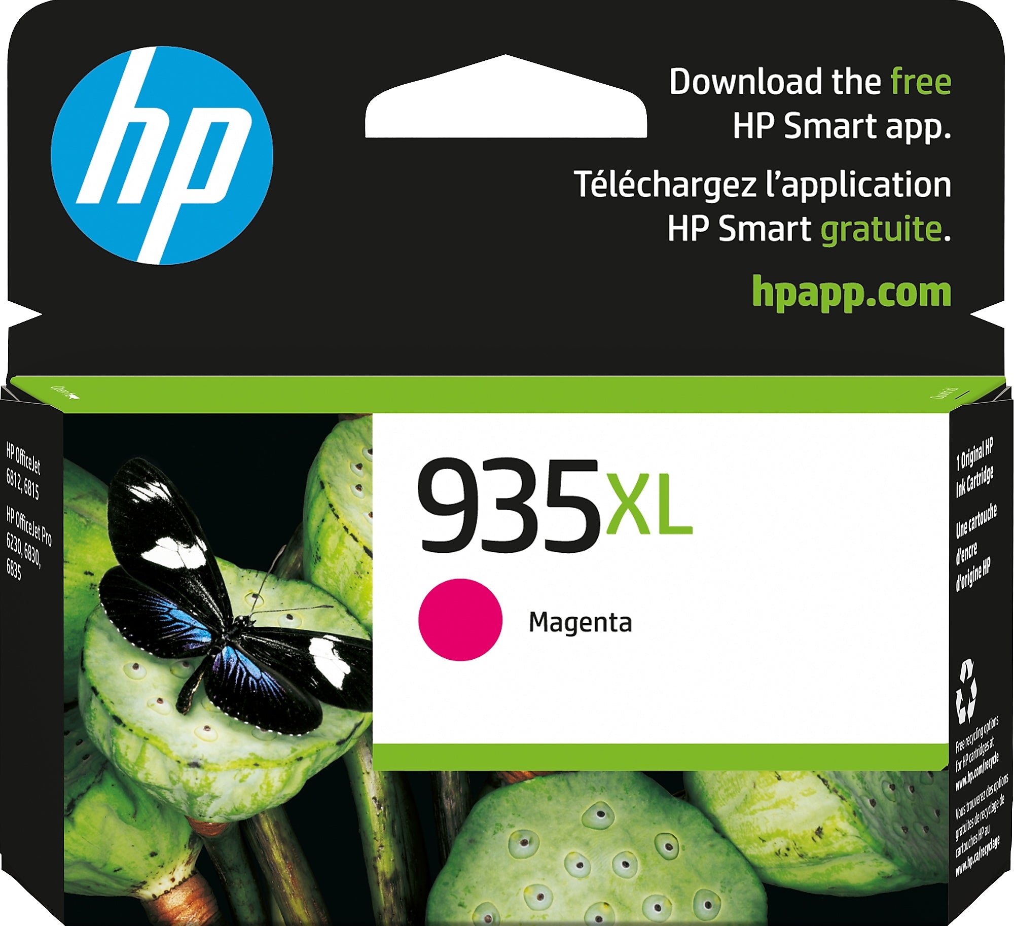HP 935XL Magenta High Yield Ink Cartridge, Prints Up to 825 Pages (C2P25AN#140)