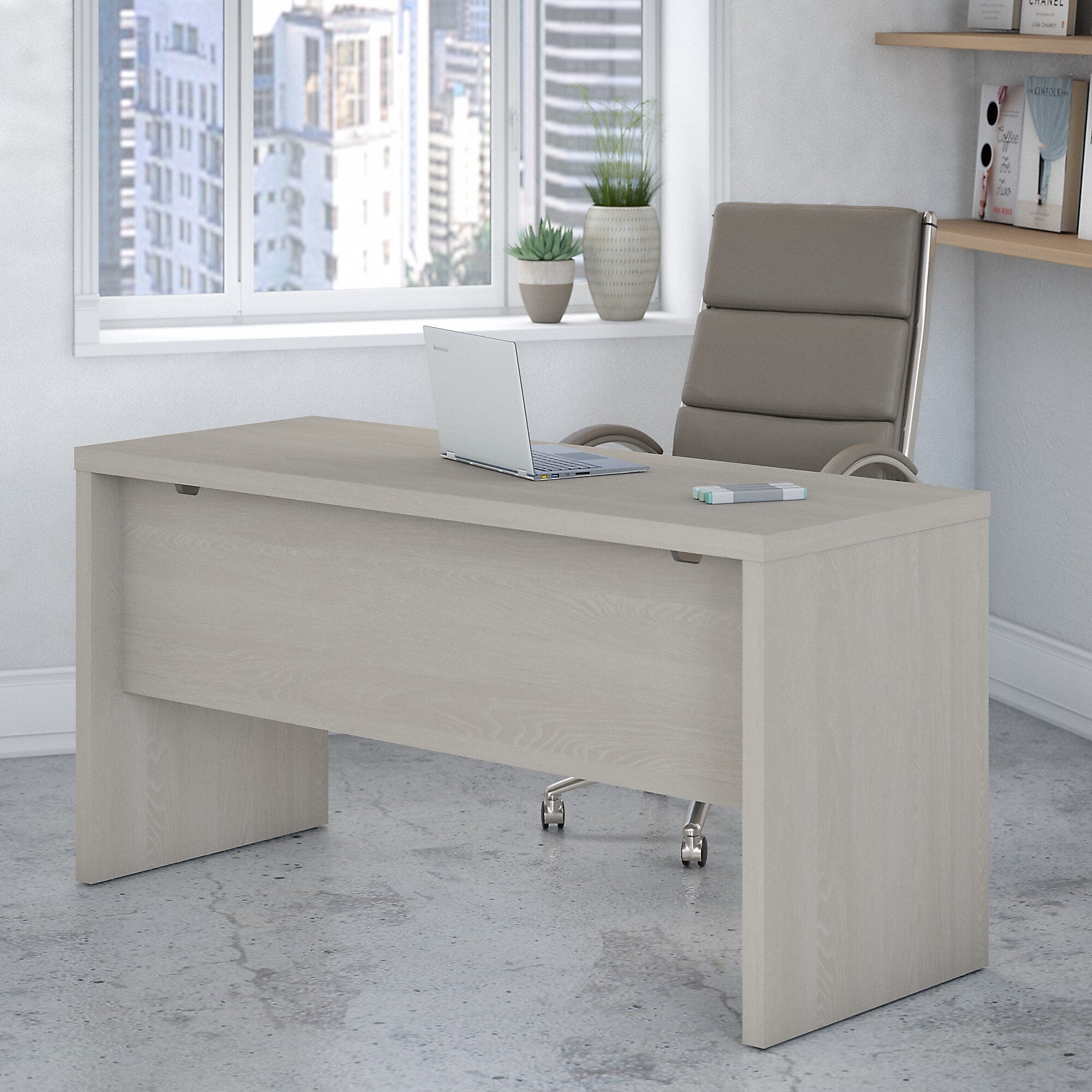 Bush Business Furniture Echo 60"W Credenza Desk, Gray Sand (KI60206-03)