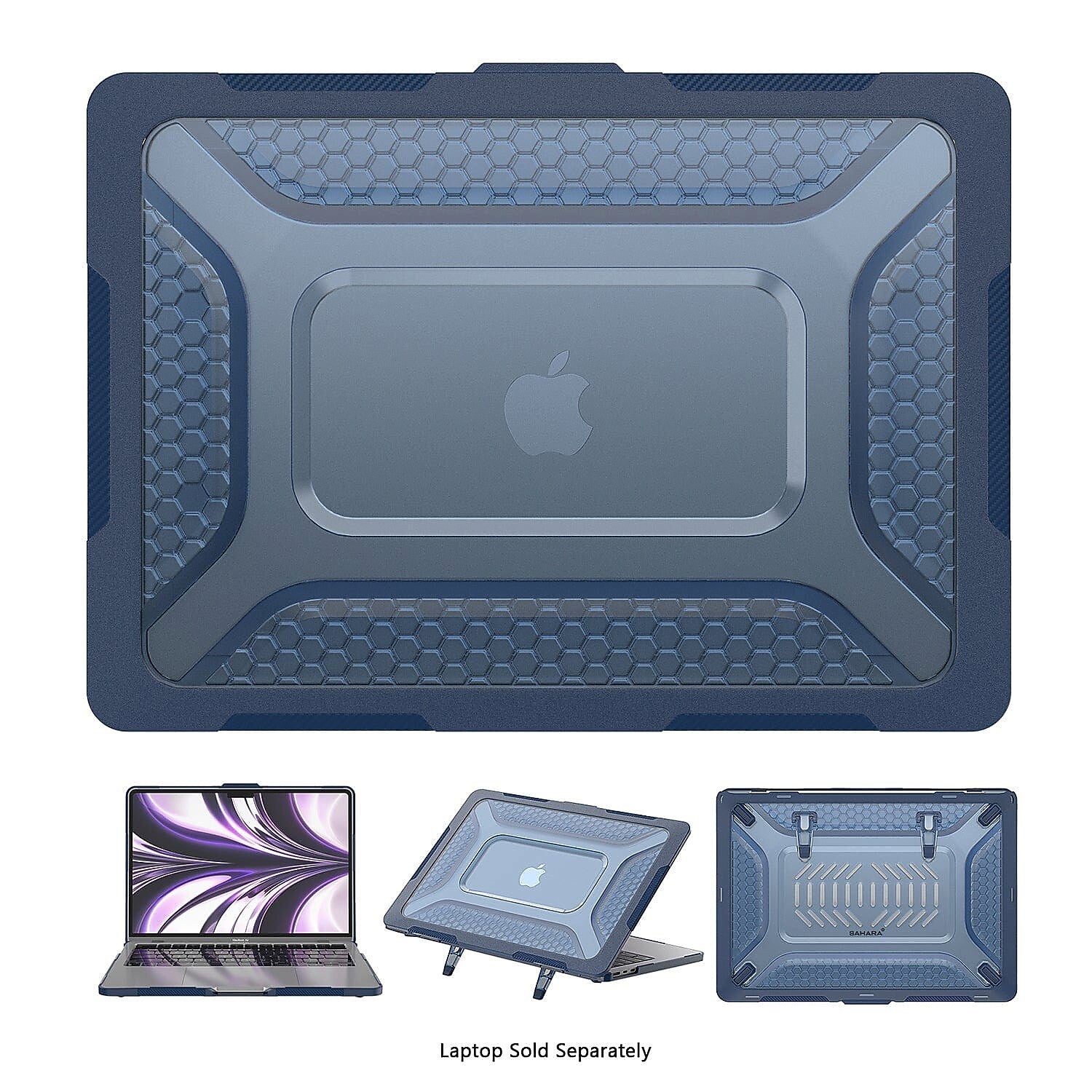 SaharaCase Raider Ultra-Duty Series 15" Laptop Case with Stand, Shock Absorbing, Midnight Blue (LT00071)