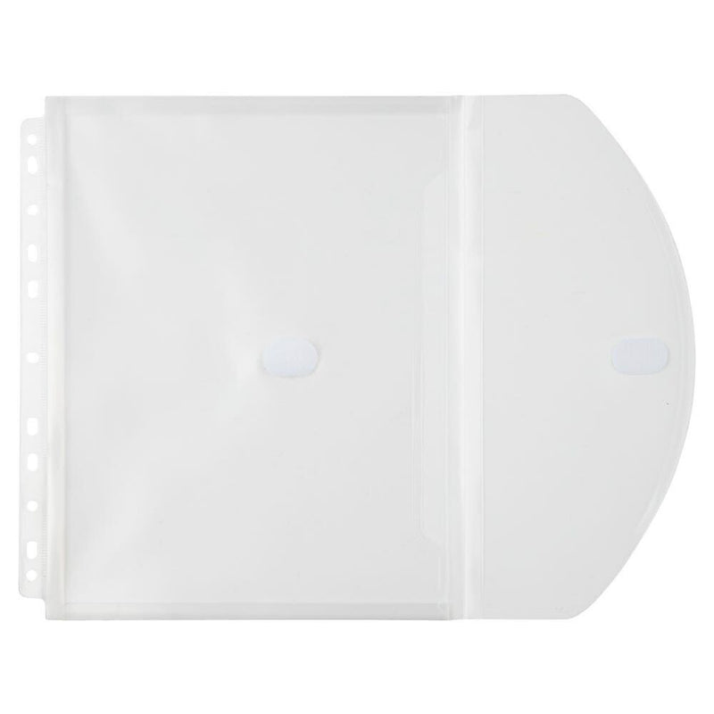 JAM Paper Plastic Binder Pocket, 3-Hole Punched, Clear, 3/Pack (218VB1CLX3)