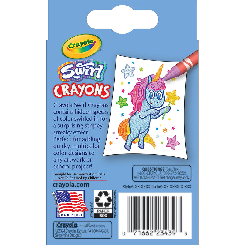 Crayola Swirl Crayons, Assorted Colors, 24/Pack, 6 Packs/Bundle (BIN523439-6)