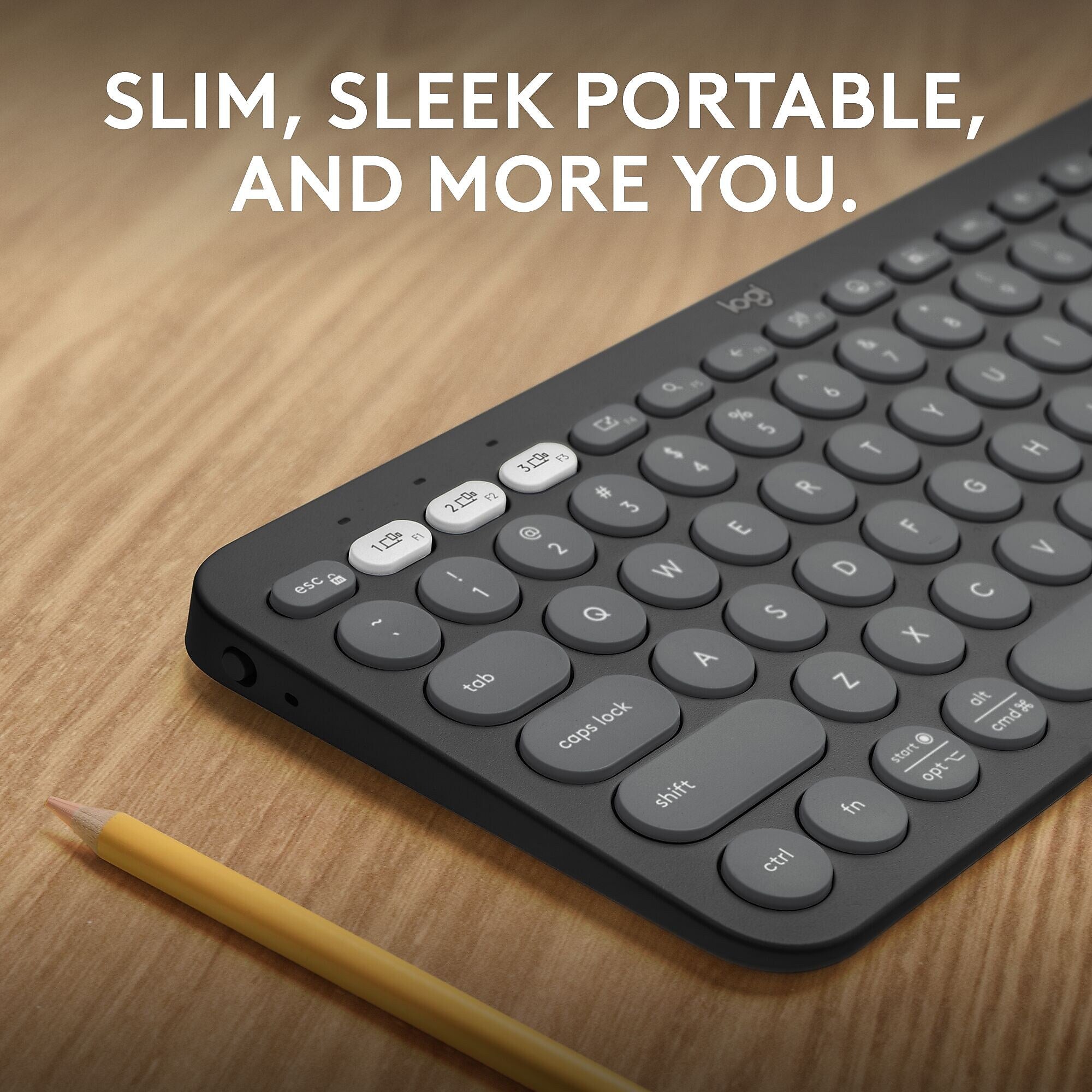 Logitech Pebble Keys 2 K380S Wireless Ergonomic Keyboard, Black (920-011775)