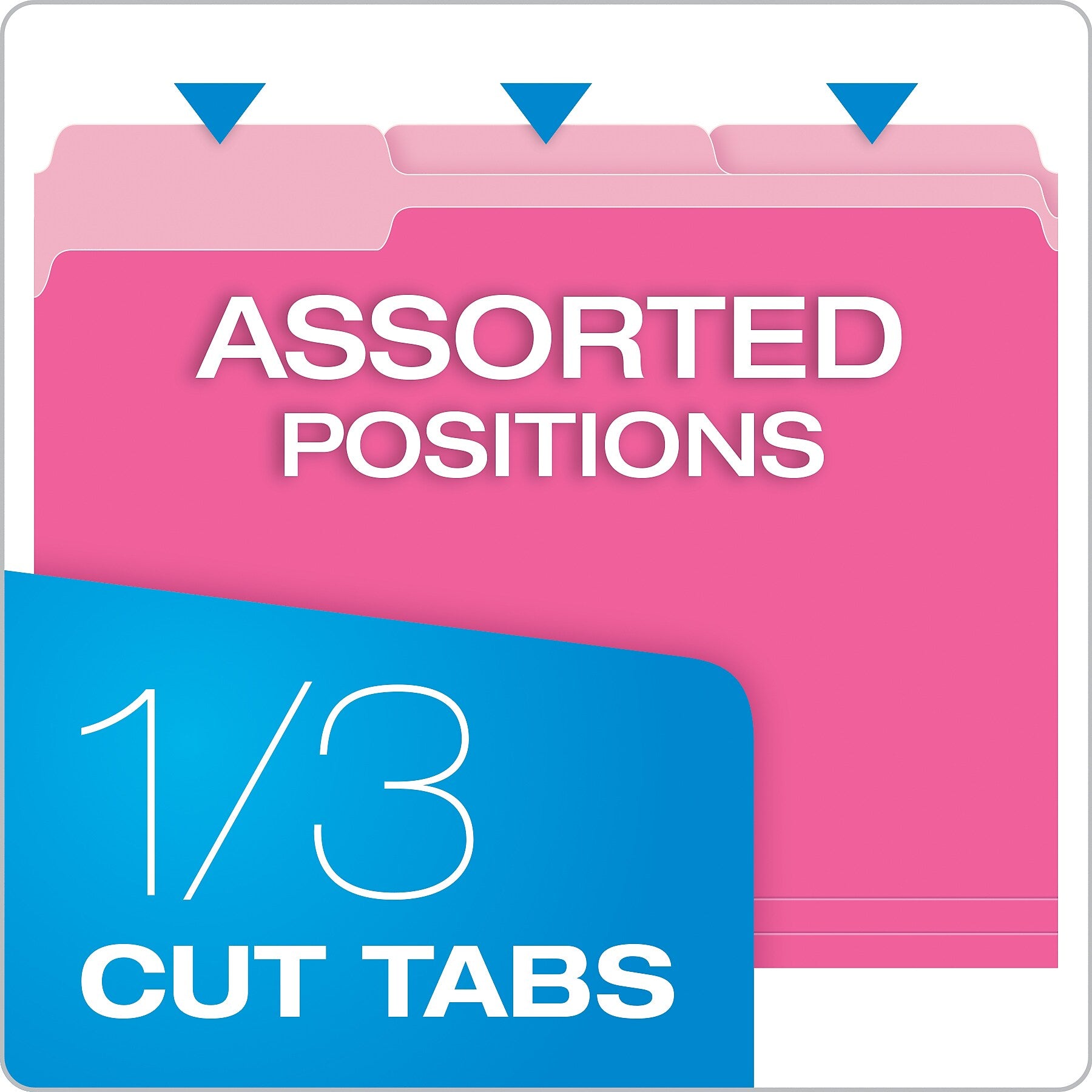 Pendaflex Recycled File Folder, 1/3-Cut Tab, Letter Size, Pink, 100/Box (42101/3PIN)