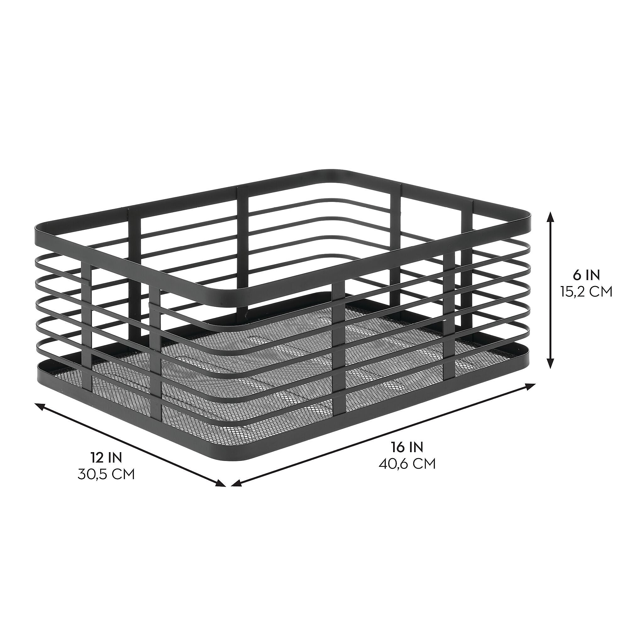 mDesign Steel Organizer, Matte Black (25934)