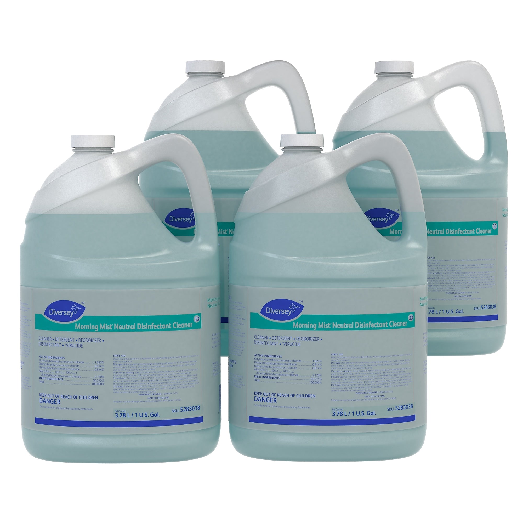 Diversey Morning Mist Neutral Disinfectant Cleaner, Fresh, 1 Gallon