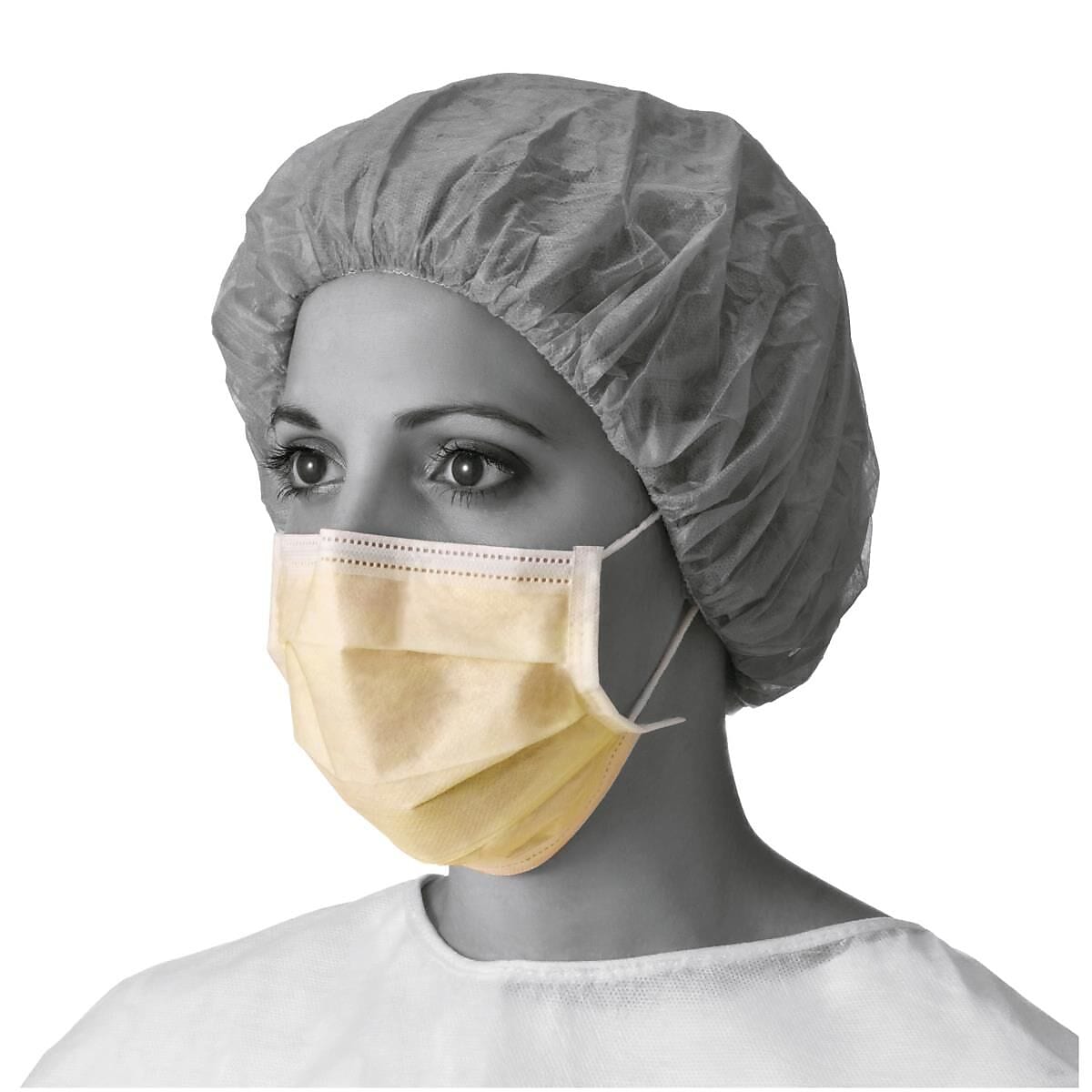 Medline Disposable ASTM Level 1 Procedure Face Masks with Earloops, Yellow, 50/Box (NON27120H)