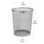Mind Reader Metal Mesh Trash Can Without Lid, 4.4 Gallon, Silver (1CIRGA-SIL)