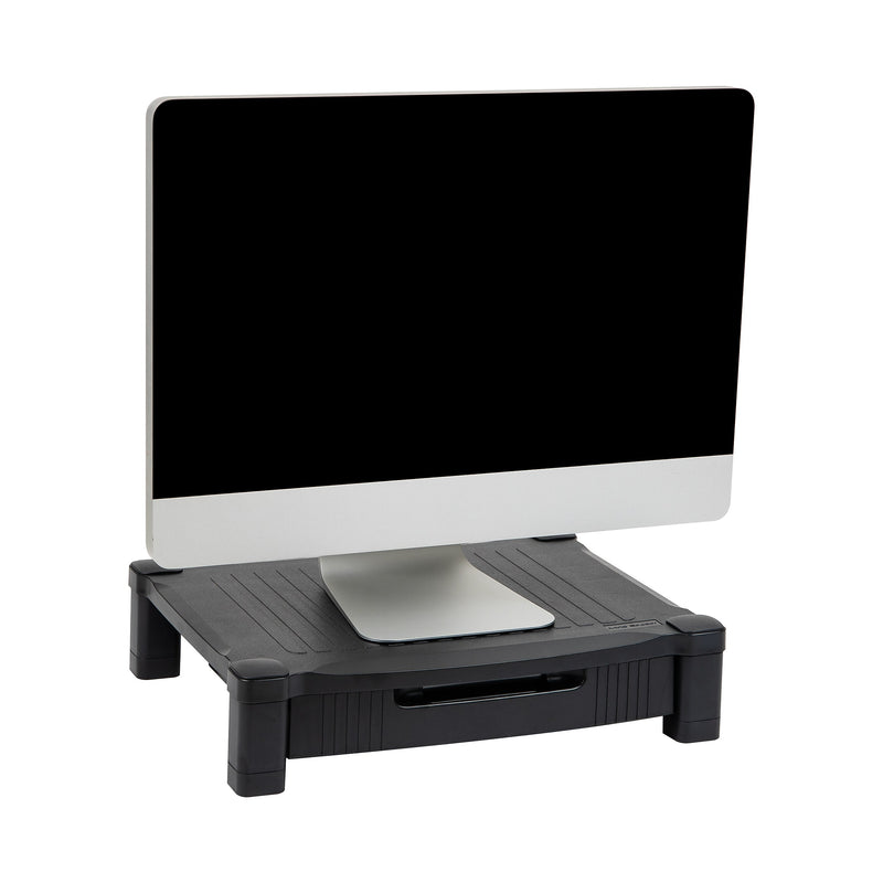 Mind Reader Monitor Stand Riser with Drawer Storage, Up to 22 lbs., Black (DRPLMONST-BLK)