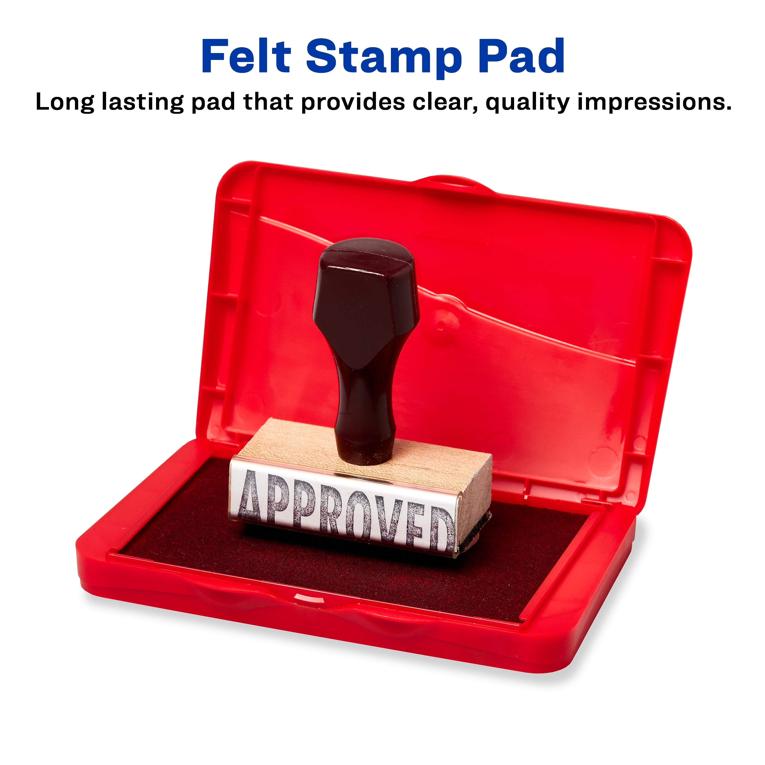 Carter's Felt Stamp Pad, 2.75" x 4.27", Red ink (21071)