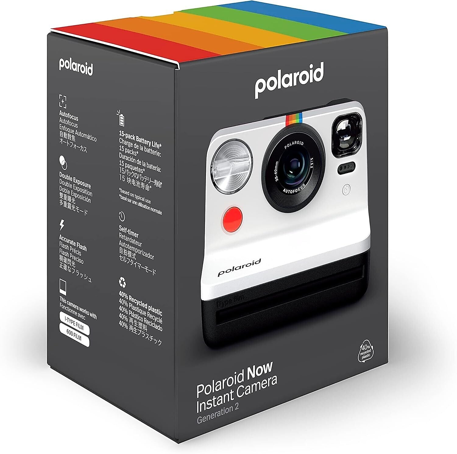 Polaroid Now Generation 2 i-Type Instant Camera (Black & White) 9072