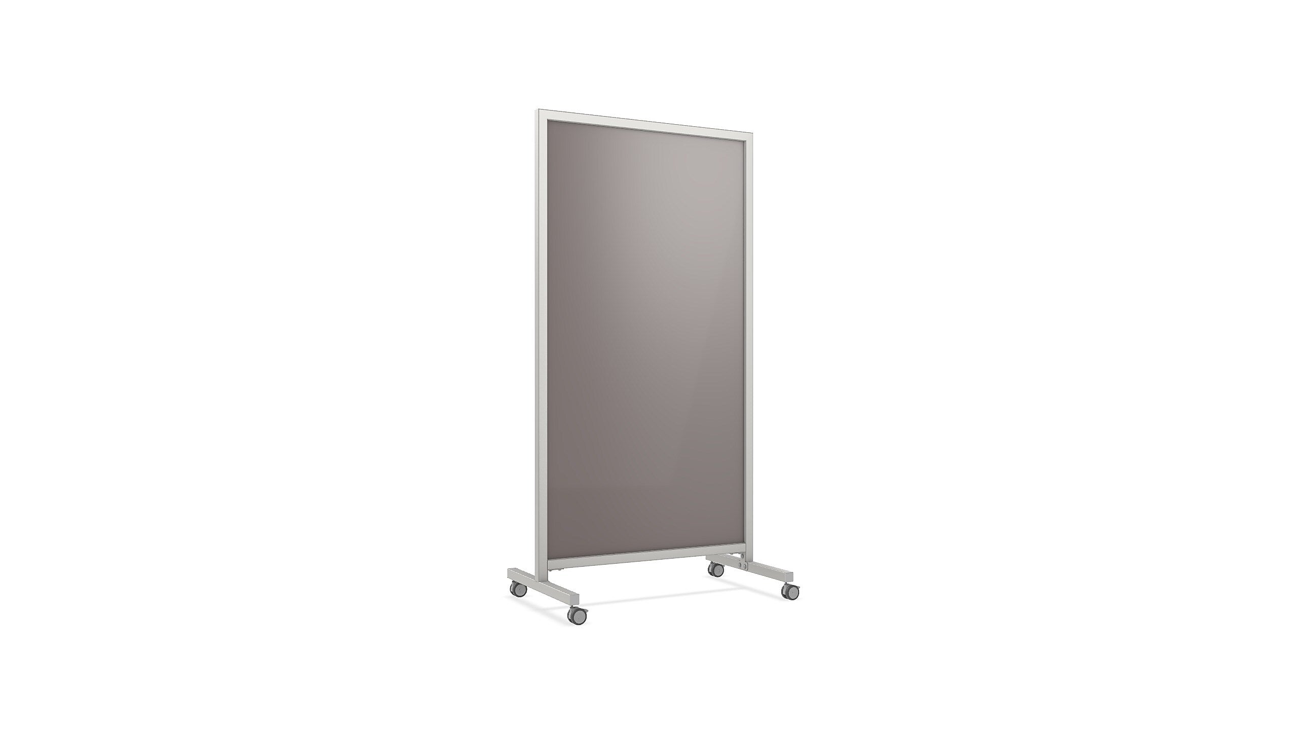 Ghent EZ Glass Mobile Dry-Erase Whiteboard, Aluminum Frame, 75"H x 38"W (EZ1NA7538SK)