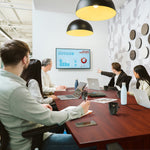 Bush Business Furniture 120W x 48D Boat Shaped Conference Table with Wood Base, Hansen Cherry (99TB12048HCK)