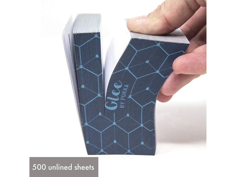 Pukka Pad Glee Memo Cube, 3.15" x 3.15", Dark Blue, 500 Sheets/Pad, 3 Pads/Pack (8697-GLE)