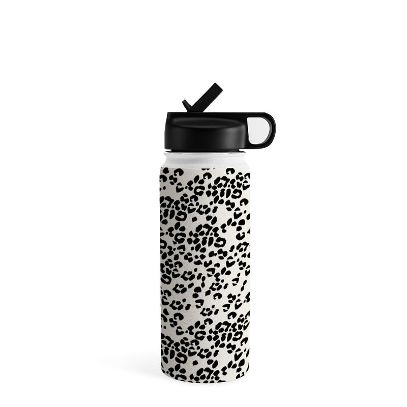 DENY Designs Leopard Stainless Steel Double Wall Insulated Water Bottle, 18 oz., Black/White (89183-WBTL05)