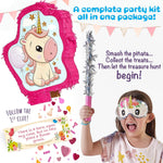 JITTERYGIT Unicorn Pinata Treasure Hunt Game Set, 2 in 1 Pieces/Pack (UNICORN-PINATA - PINK)