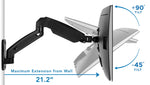Mount-It! Adjustable Monitor Wall Mount Arm, Up to 32" Monitor, Black (MI-765)