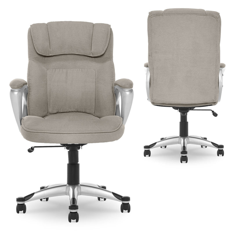 Serta Cyrus Ergonomic Fabric Swivel Executive Chair, Glacial Gray (47910)