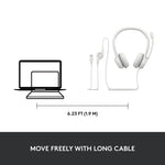 Logitech H390 Noise Canceling Stereo Headset, White (981-001285)