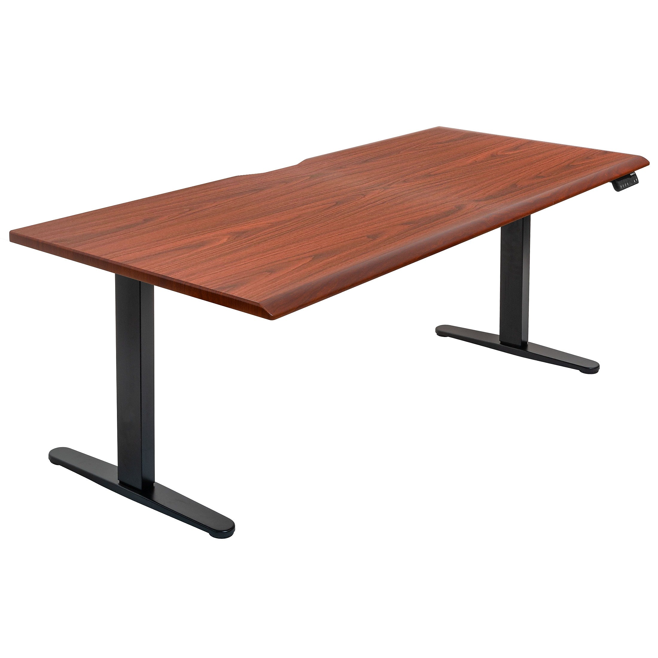 Mount-It! Dual Motor 72"W Electric Adjustable Standing Desk, Black/Hazelnut Brown (MI-18126)