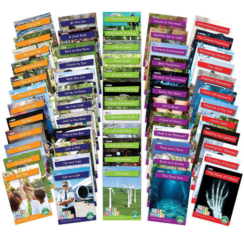 Beanstalk Books Decodable Readers, Real World Readers Boxed Set, 60/Set