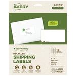 Avery EcoFriendly Laser/Inkjet Shipping Labels, 2" x 4", White, 250 Labels/Pack (48263)