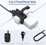 Uncaged Ergonomics 3-Outlet 3-USB Port Power Strip, 3', Black (TC-b)
