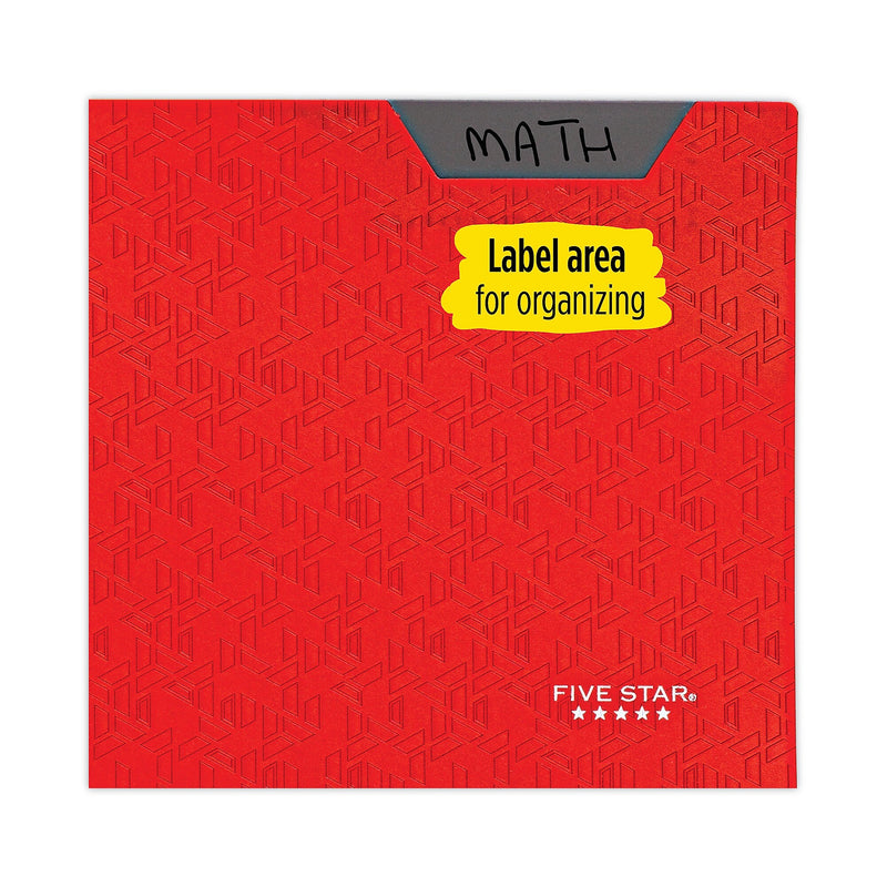 Five Star® Two-Pocket Stay-Put Plastic Folder, 11 x 8.5, Assorted, 4/Pack