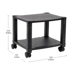 Mind Reader 2-Shelf Mobile Printer Utility Cart with Wheels, Black (PRCARTSM-BLK)