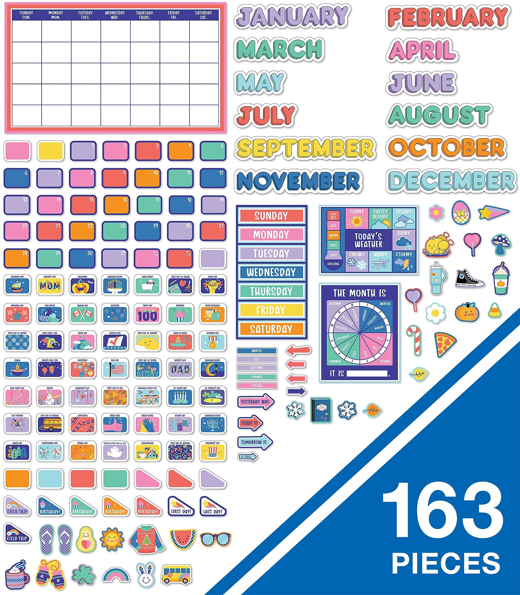 Carson Dellosa Education We Stick Together Calendar Bulletin Board Set, 163/Pack (110586)
