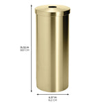 mDesign 3-Roll Steel Toilet Paper Storage Holder with Lid, Soft Brass (25974)