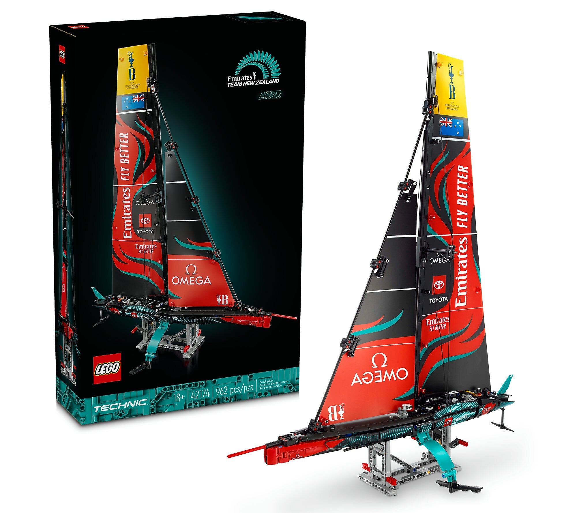 LEGO Technic Emirates Team New Zealand AC75 Yacht, 962 Pieces (42174)