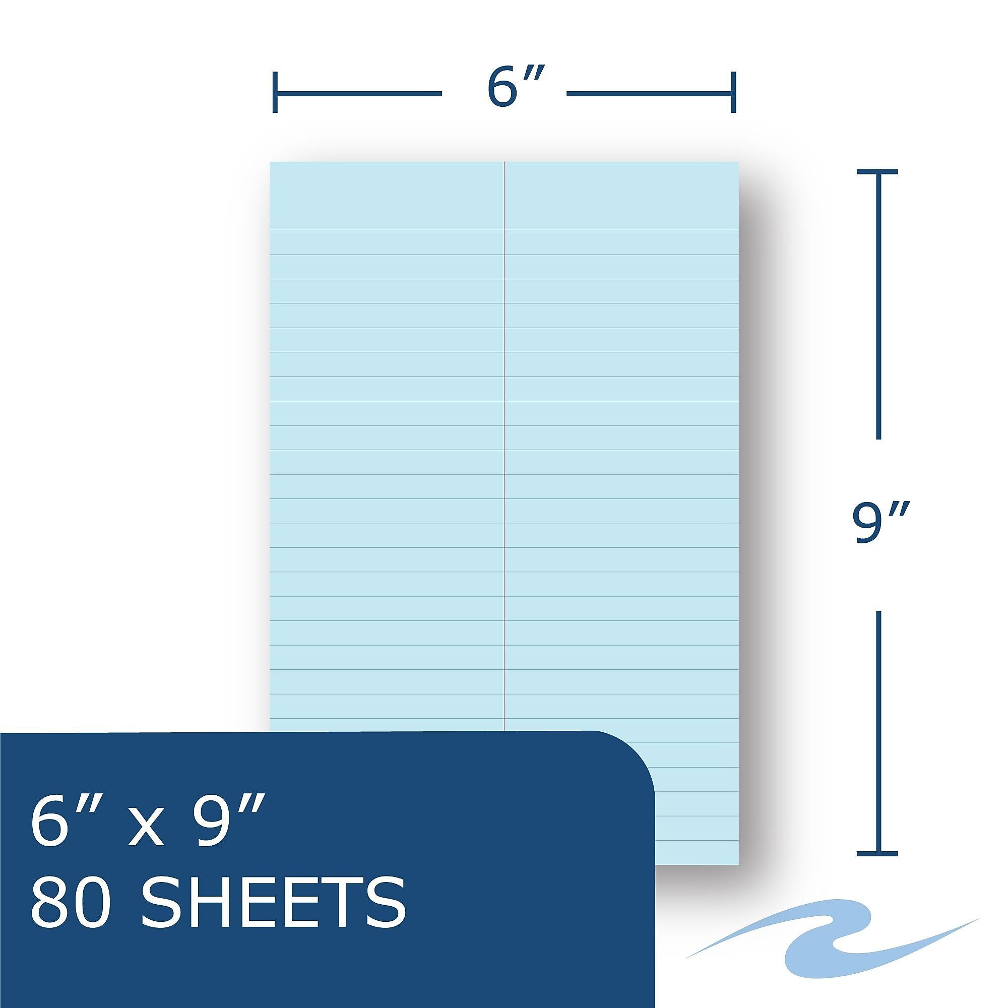 Roaring Spring Enviroshades Steno Notebook, 6" x 9", 80 Sheets/Pad, Gregg Ruled, Recycled Blue Paper, 4 Books/Pk (12284)