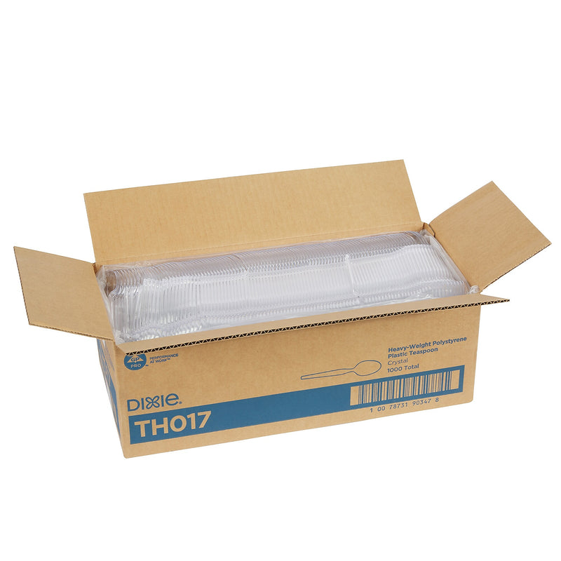 Dixie Plastic Teaspoon, Heavy-Weight, Clear, 1000/Carton (TH017)