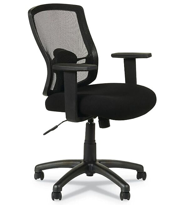 Alera Etros Mesh and Fabric Office Chair with Fixed Arms, Black (ALEET42ME10B)