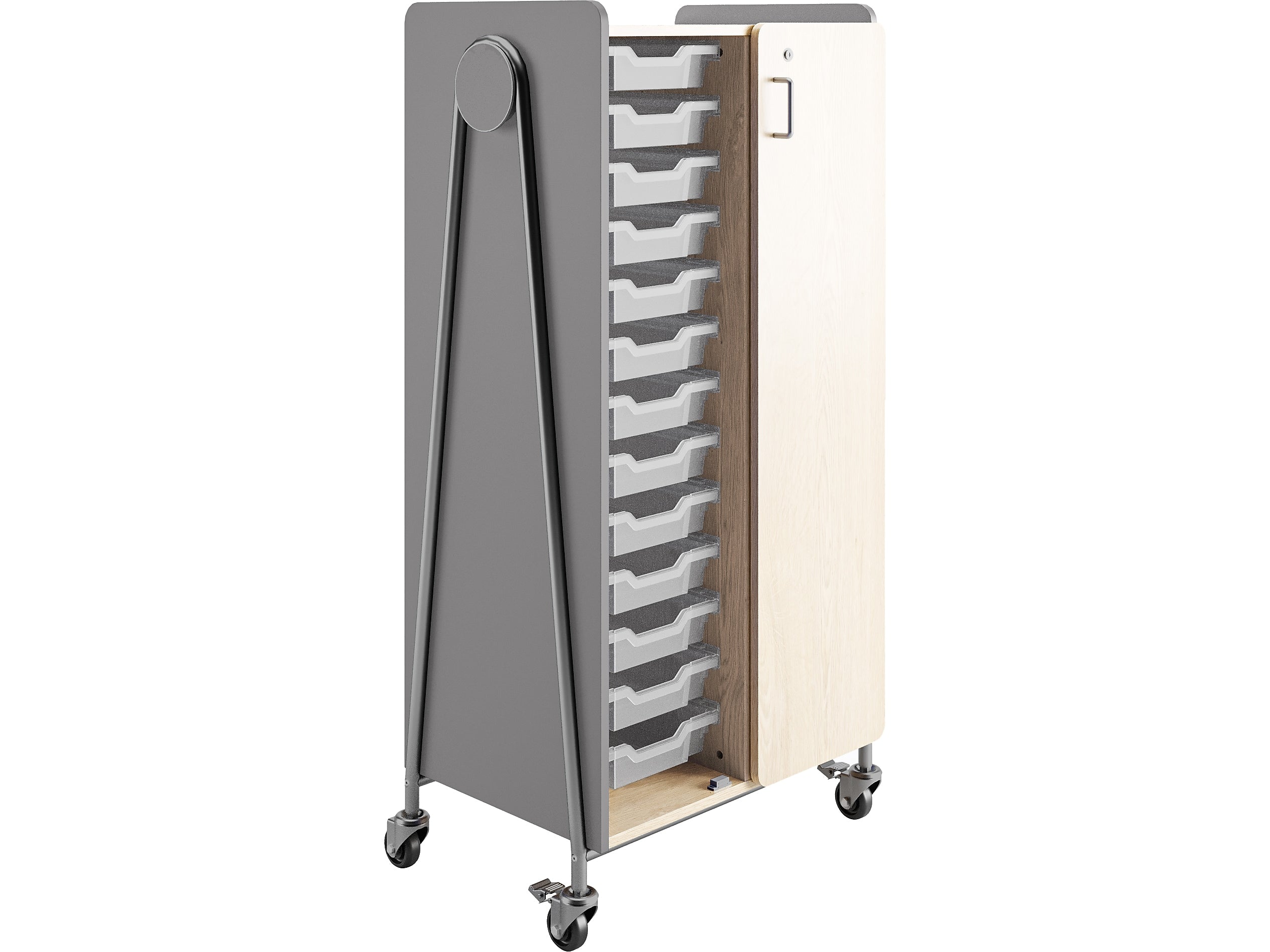 Safco Whiffle Typical 8 60" x 30" Particle Board Double-Column Mobile Storage, Gray (3928GRY)