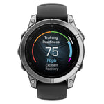 Garmin fenix E AMOLED Multisport GPS Smartwatch, Stainless Steel & Black, 47mm (GRM0302502)